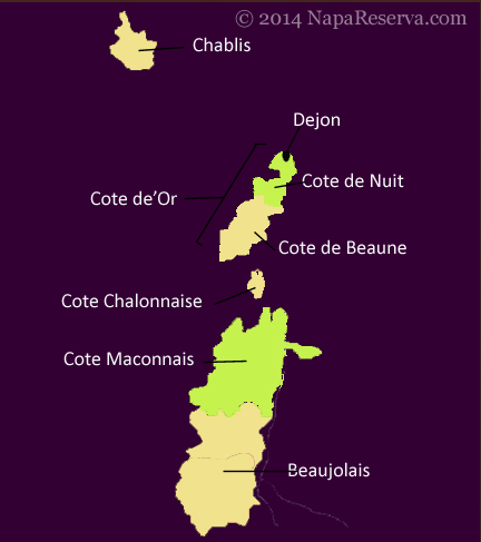 Burgundy Wine map